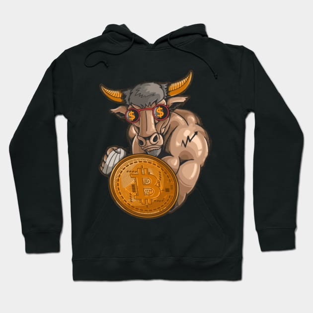 bitcoin bull Hoodie by GAGO5